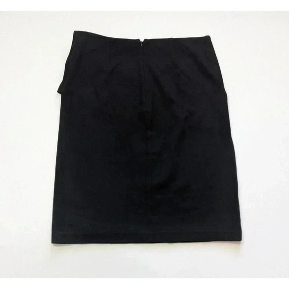 Cabi Black Overlay Layered Pencil Skirt Size 10 #3099 Stretch Rayon Blend Zip - Picture 2 of 4